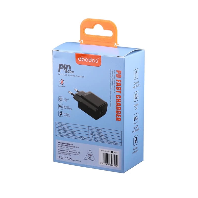 شارژر دیواری 20 وات Abodos مدل AS-CS263 — تصویر ۲