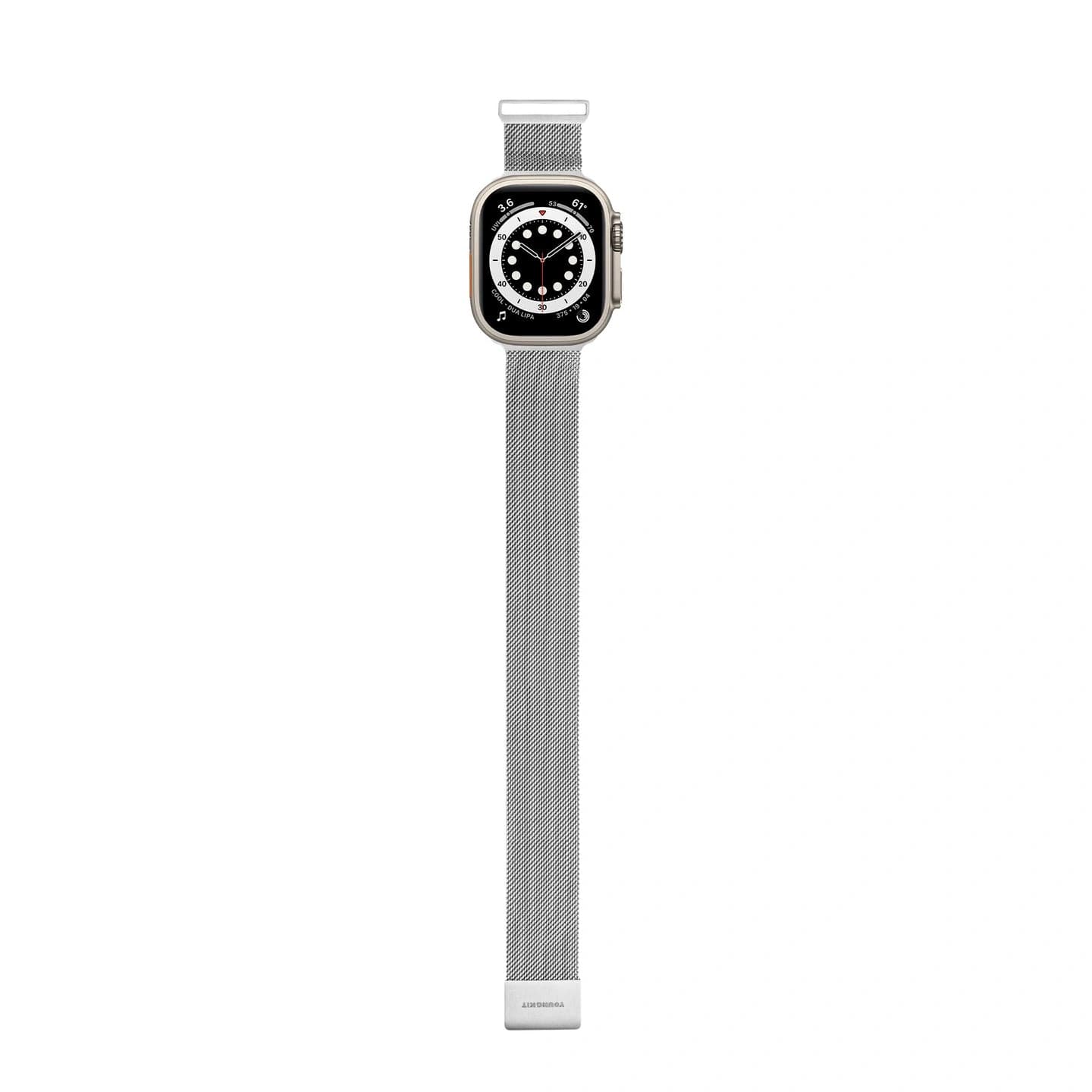 بند اپل واچ برند YOUNGKIT مدل STEEL MILANESE LOOP رنگ سيلور سايز 42-49 — تصویر ۲