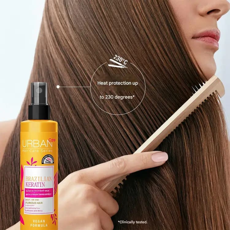 اسپری دوفاز کراتینه برزیلی اربن کر مدل Brazilian Keratin | حجم 200 میل — تصویر ۳