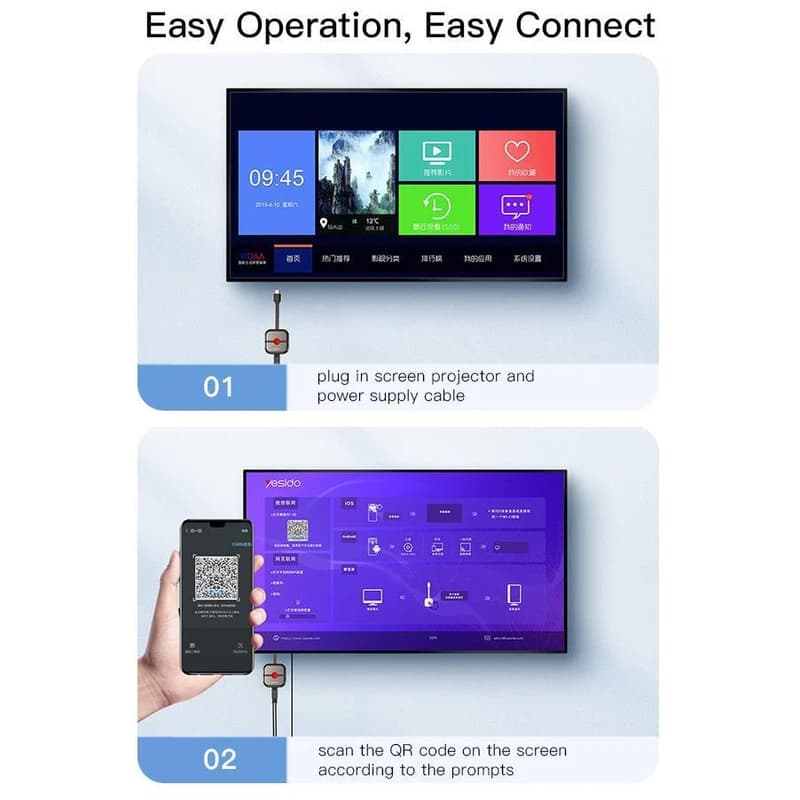دانگل HDMI انتقال تصوير برند YESIDO مدل TV10 — تصویر ۴