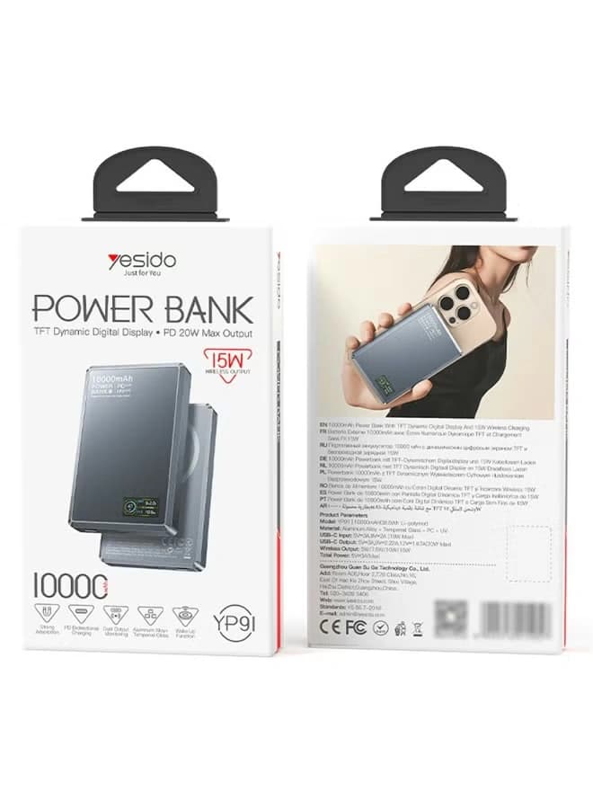 پاوربانک وايرلس برند YESIDO مدل YP91 ظرفيت 10000 — تصویر ۷