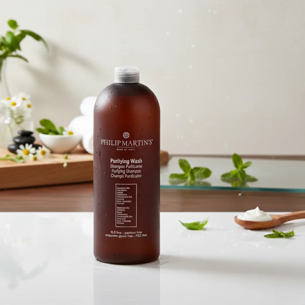 شامپو پاک کننده و کنترل چربی فیلیپ مارتینز Philip Martin’s مدل Purifying Wash | حجم 1000 میلی‌لیتر — تصویر ۴