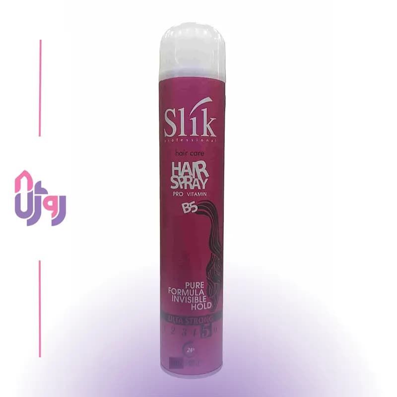 اسپری حالت دهنده مو سیلک Slik مدل Ultra Strong شماره 5 با ماندگاری 24 ساعته حجم 500 میلی‌لیتر