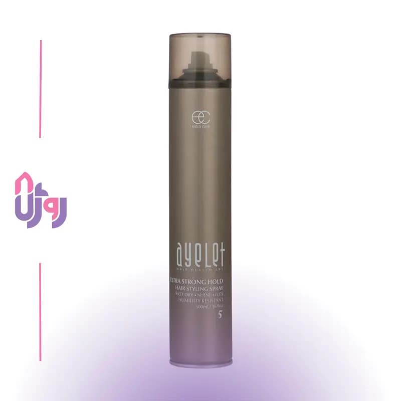 اسپری حالت دهنده و نگهدارنده مو آیلت قهوه ای ayelet مدل Ultra Strong Hold شماره5 حجم 500 میلیلیتر
