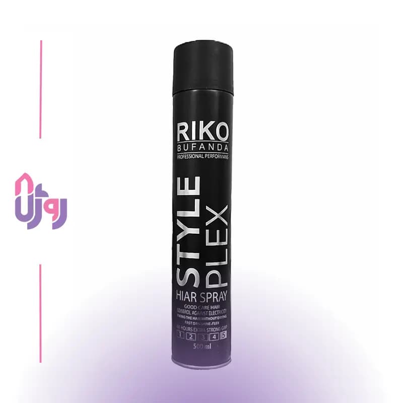 اسپری حالت دهنده مو ریکو Riko Bufanda مدل Style Plex Extra Strong شماره 5 حجم 500 میلی‌لیتر