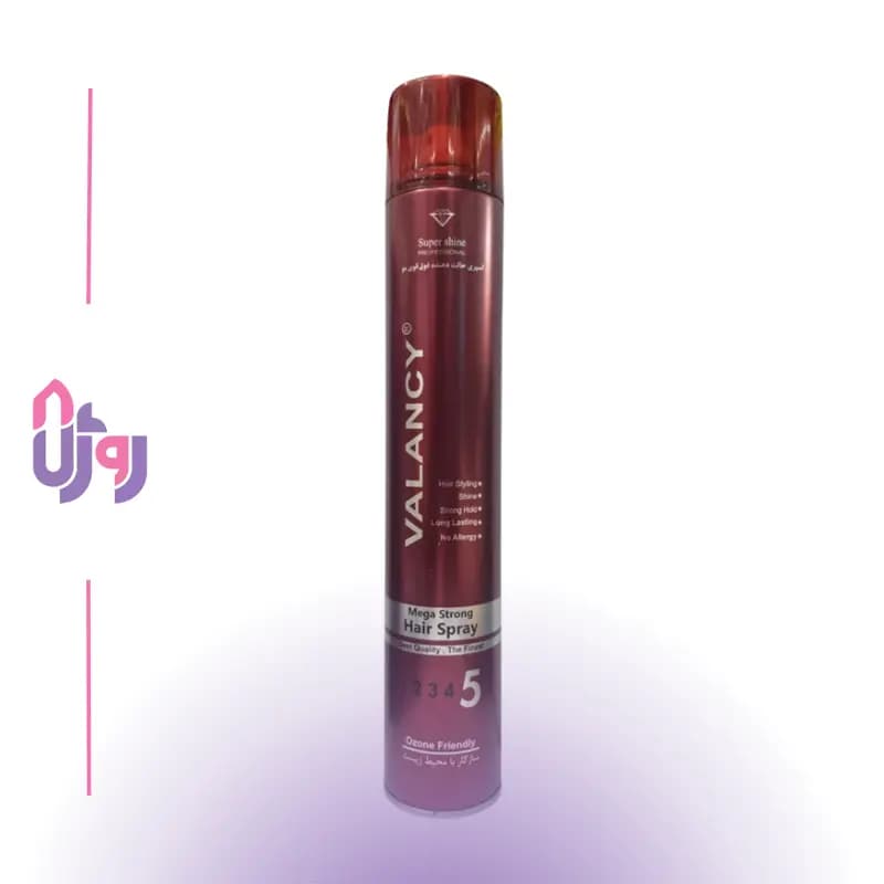 اسپری نگهدارنده حالت مو والانسی ValancyمدلSuper Shine حجم 500 میلی لیتر