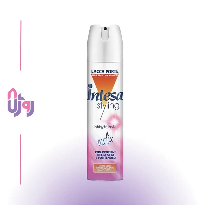 اسپری نگهدارنده حالت مو اینتسا Intesa مدل Ecofix shiny effect حجم 300 میلی‌لیتر