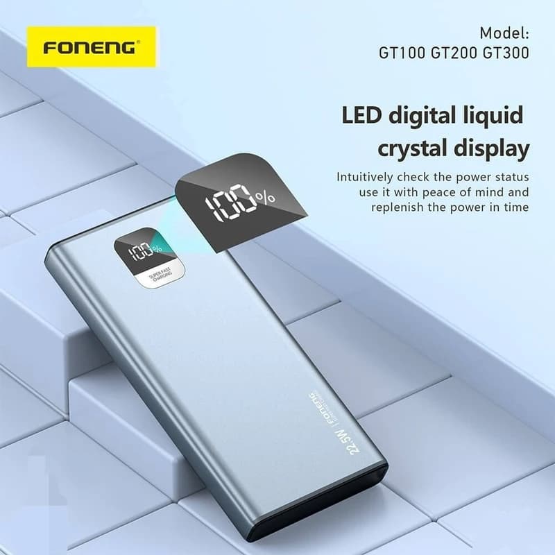 پاوربانک 10000 میلی‌آمپر برند FONENG مدل GT100 — تصویر ۲