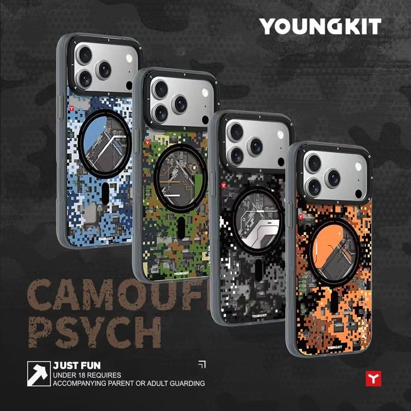 قاب آيفون 17پرومکس برند YOUNGKIT مدل CAMOUF 3D — تصویر ۶