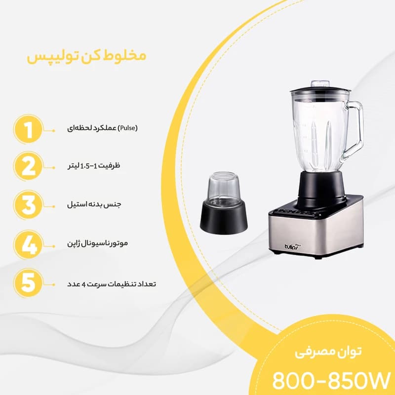 آسیاب و مخلوط‌کن تولیپس مدل BL-A 474 — تصویر ۴