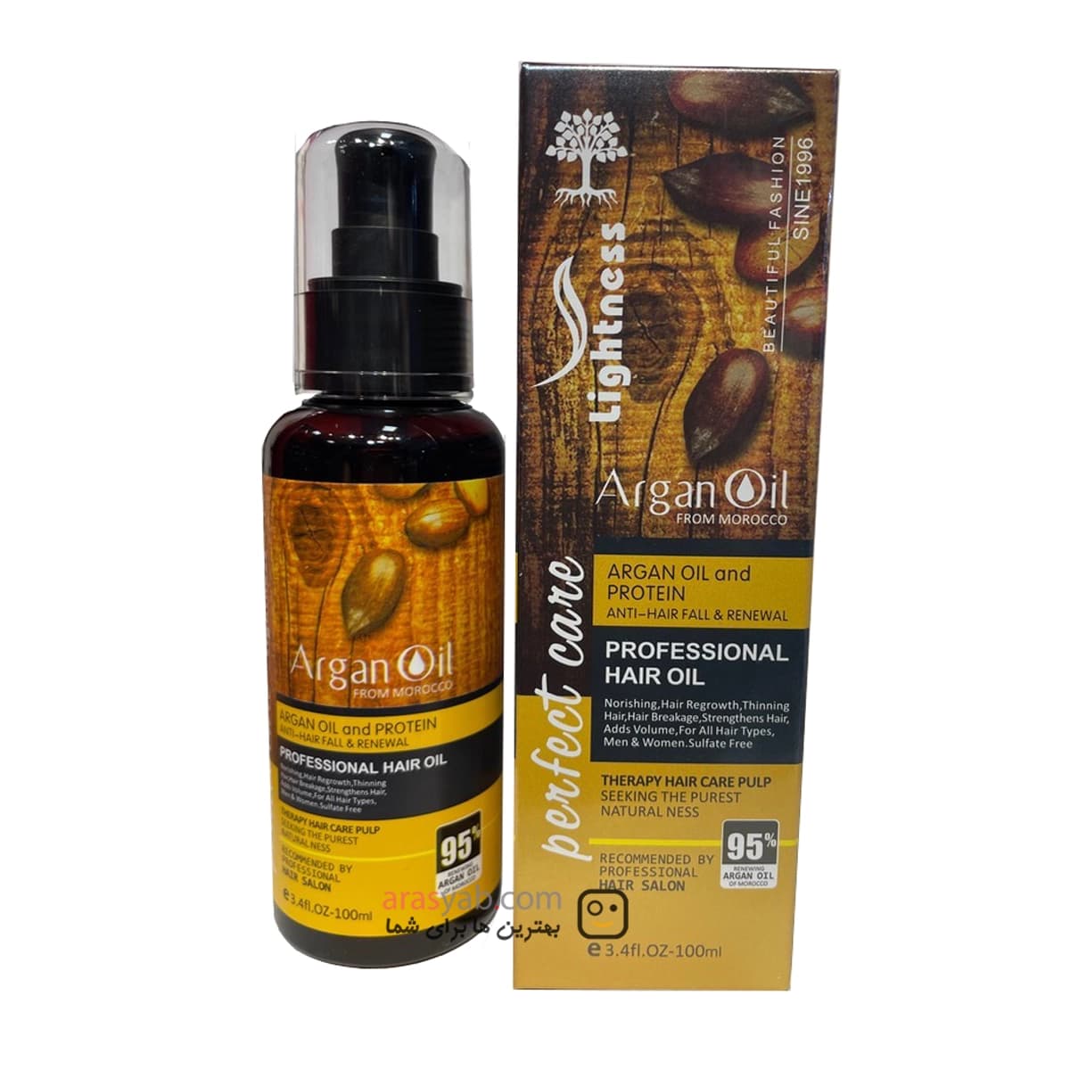 روغن مو آرگان لایتنس ترمیم‌کننده، ضد وز و براق‌کننده موهای خشک و آسیب‌دیده — تصویر ۳