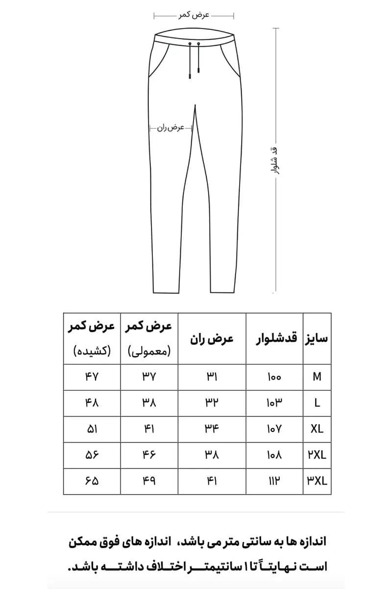 شلوار مردانه نواردوزی تترون نخی | مدیکو — تصویر ۳