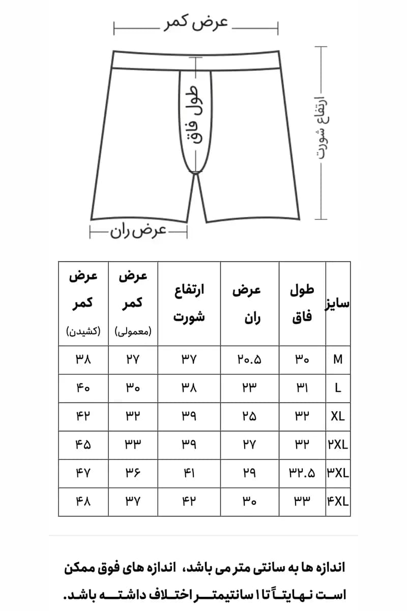 شورت پادار مردانه کمرکش لیفه ای رنگی | مدیکو — تصویر ۳