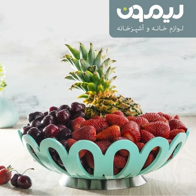سبدمیوه پایه استیل متوسط لیمون