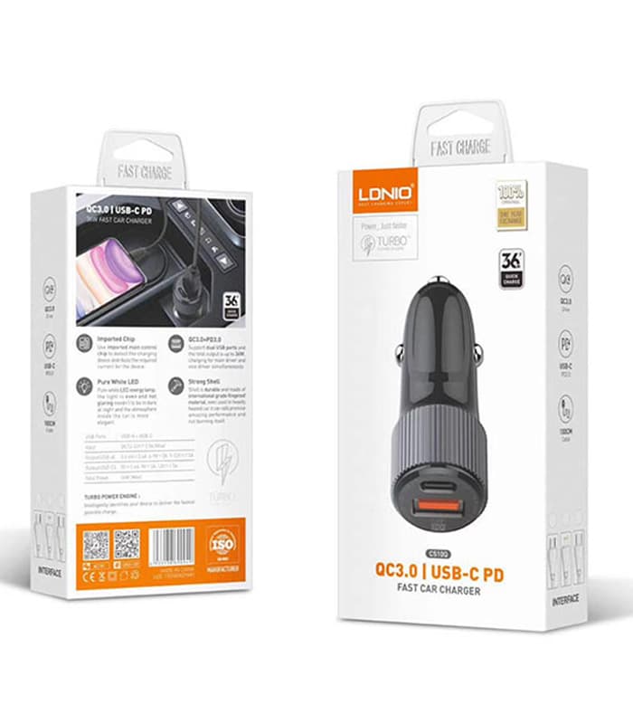 شارژر فندکی الدینیو مدل C510 — تصویر ۳