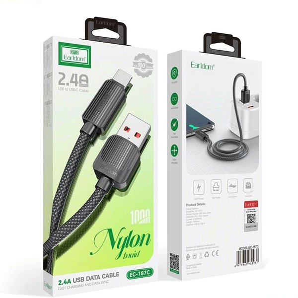 کابل شارژ تایپ سی ارلدام مدل EC-187C — تصویر ۲