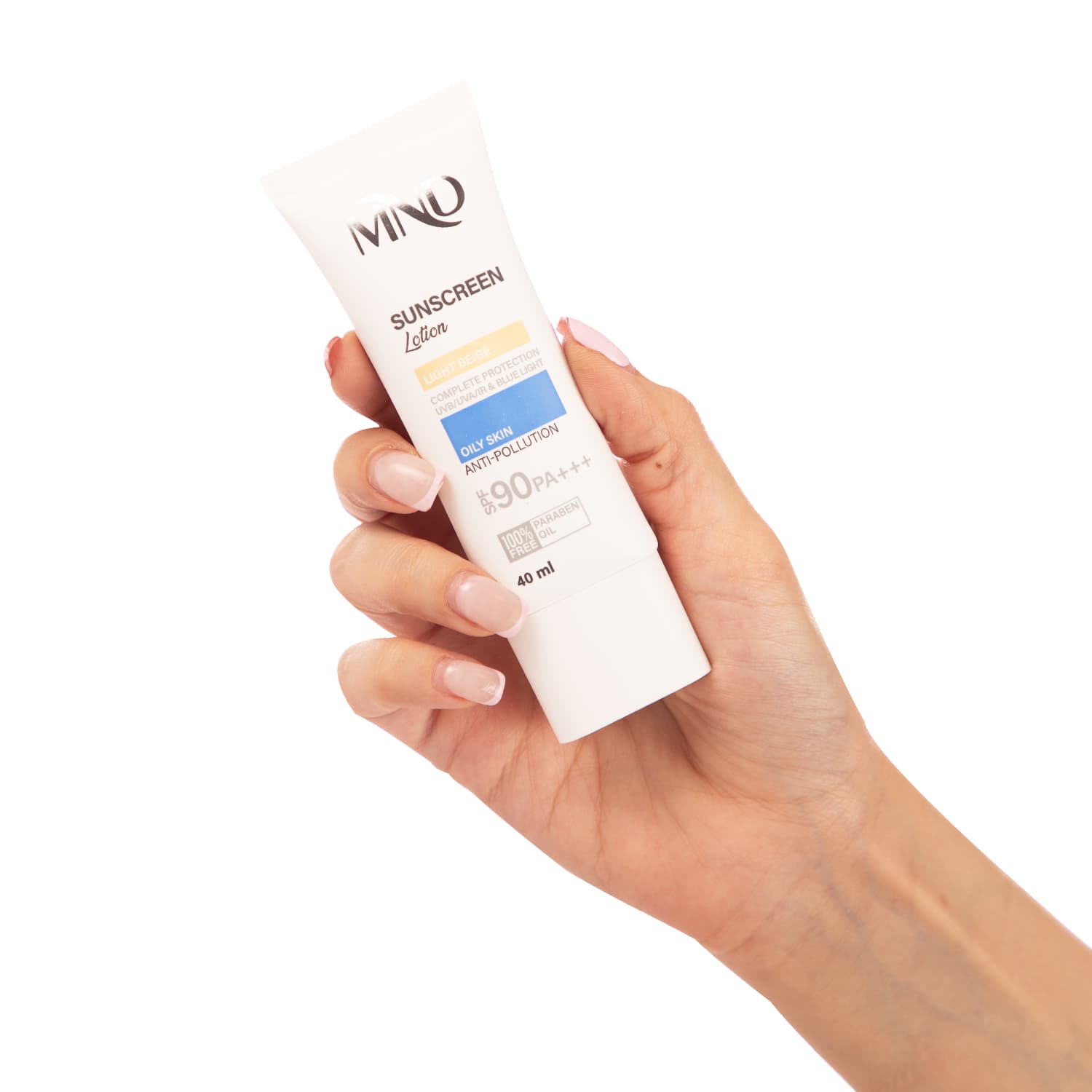 لوسیون ضد آفتاب (SPF 90) مناسب پوست چرب بژ روشن ام ان دی 40 میلی لیتر — تصویر ۵