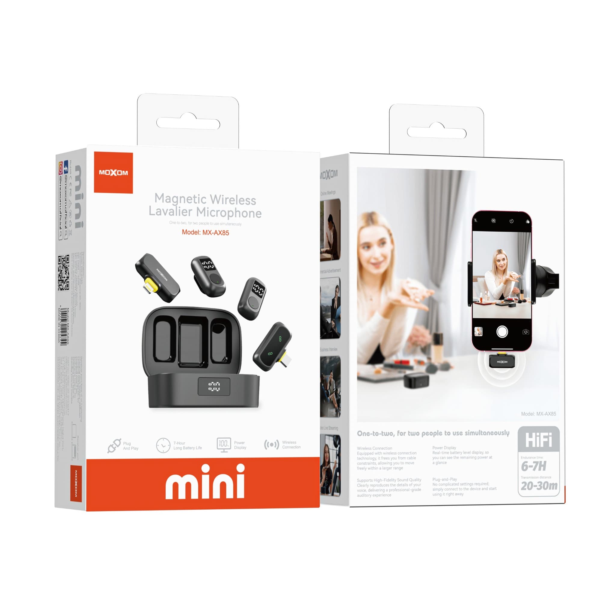 میکروفون بی سیم یقه ای موکسوم مدل MX-AX85 – مخصوص اندروید و آیفون