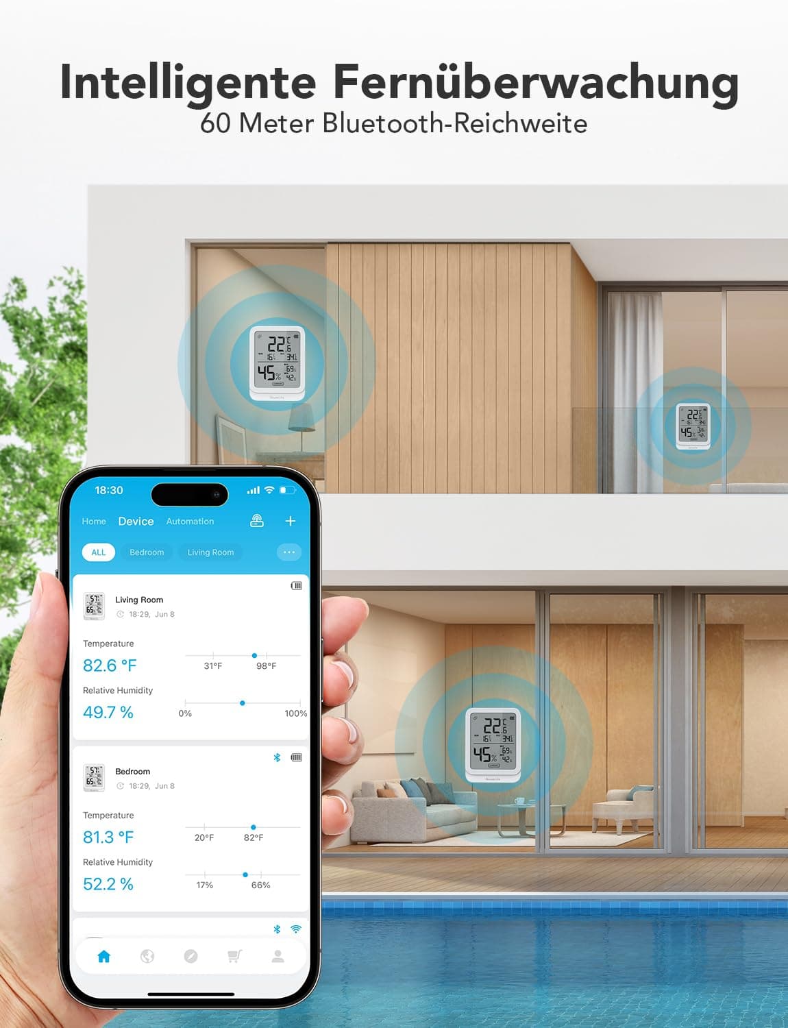 دماسنج و رطوبت سنج دیجیتالی GoveeLife مدل H5104 پک 4 عددی — تصویر ۷
