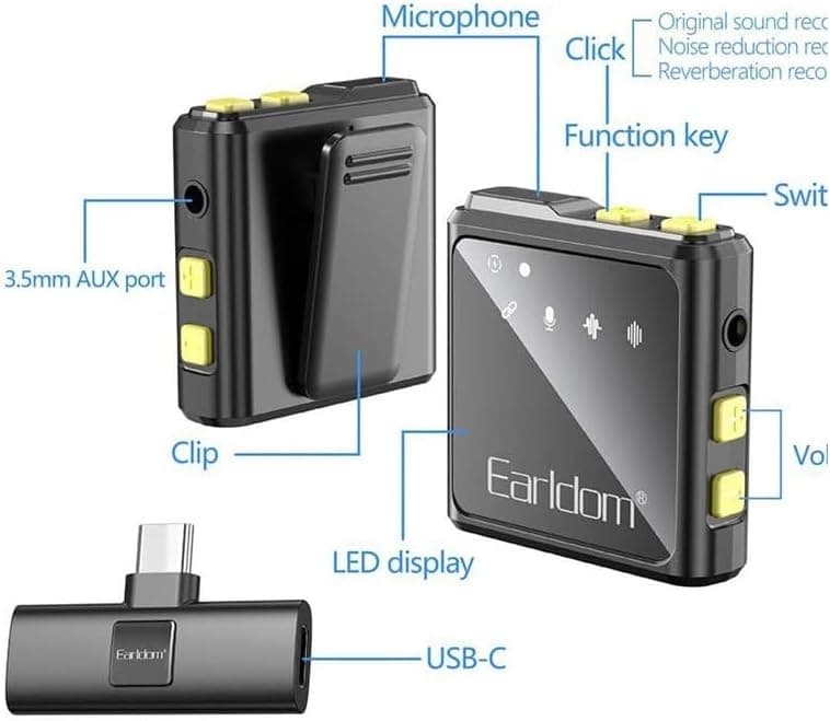 میکروفن یقه ای ارلدام مدل ET-MC10C نسخه Type-C — تصویر ۷