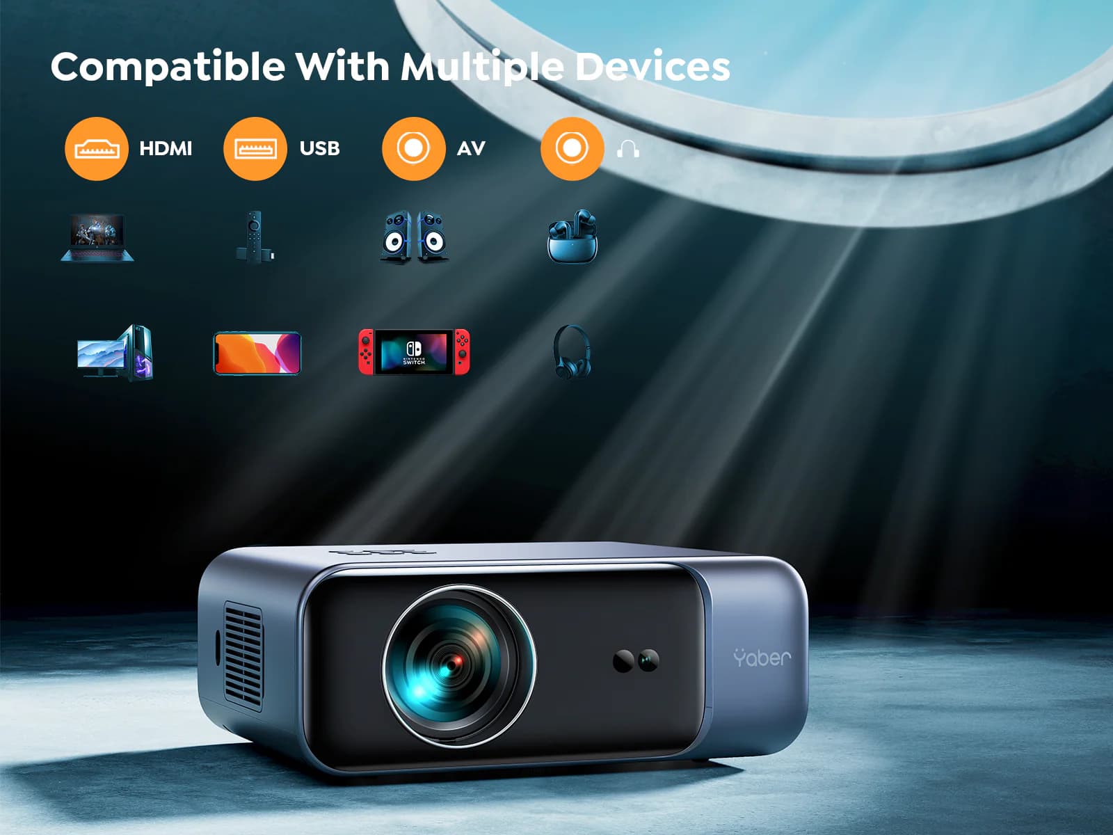 ویدیو پرژکتور یابر مدل Pro V9 — تصویر ۶