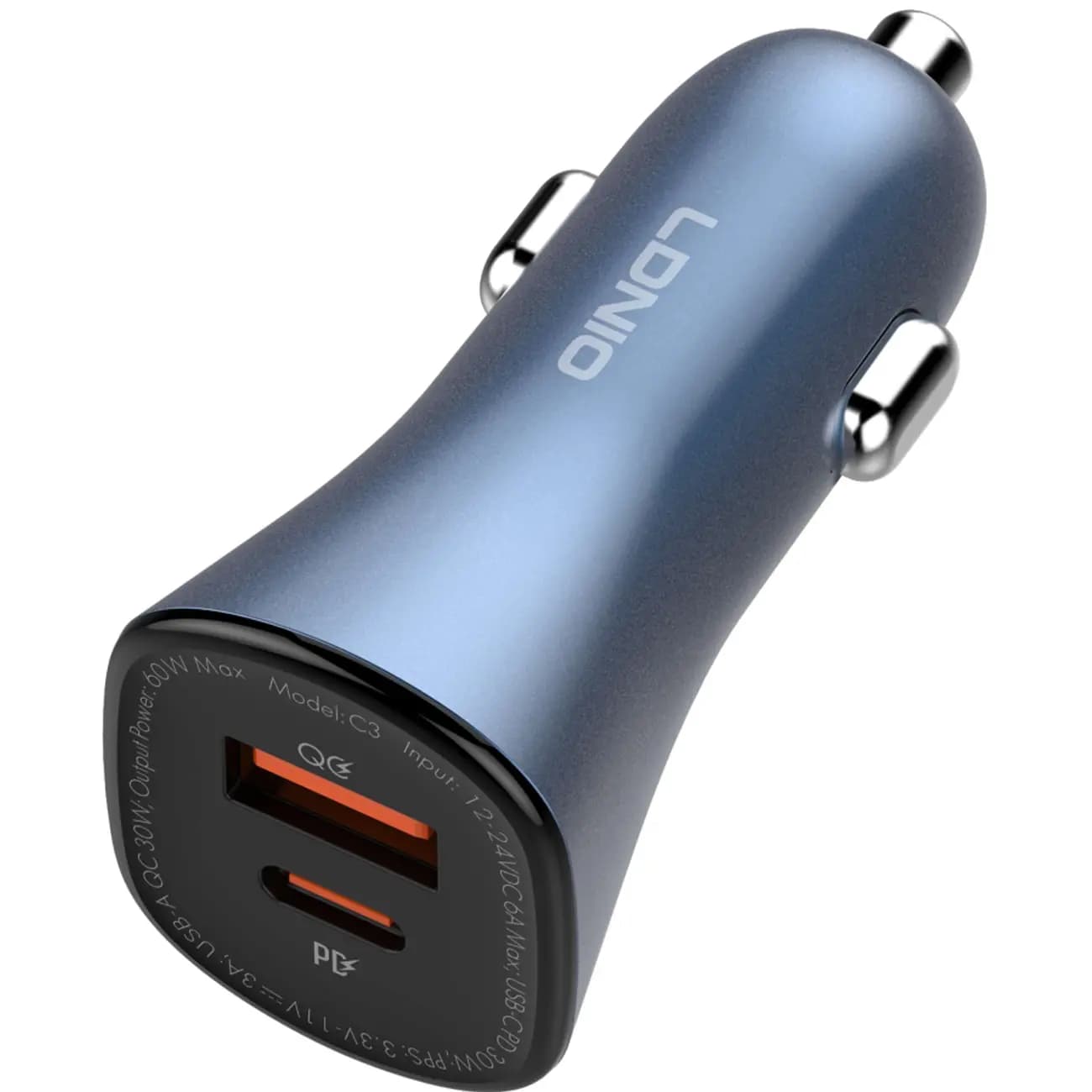 شارژر فندکی LDNIO C3 توان 60 وات — تصویر ۴