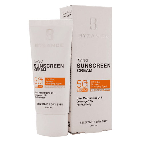ضد آفتاب رنگی پوست خشک SPF 50 بیزانس 40 میل