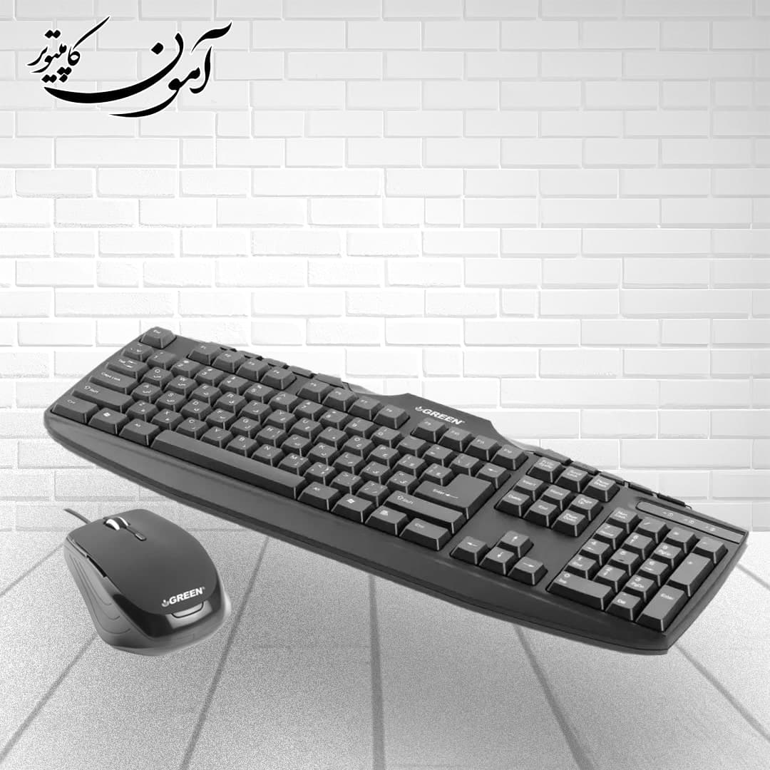 کیبورد و ماوس گرین مدل GKM-305، سوئیچ ممبران، Full-size