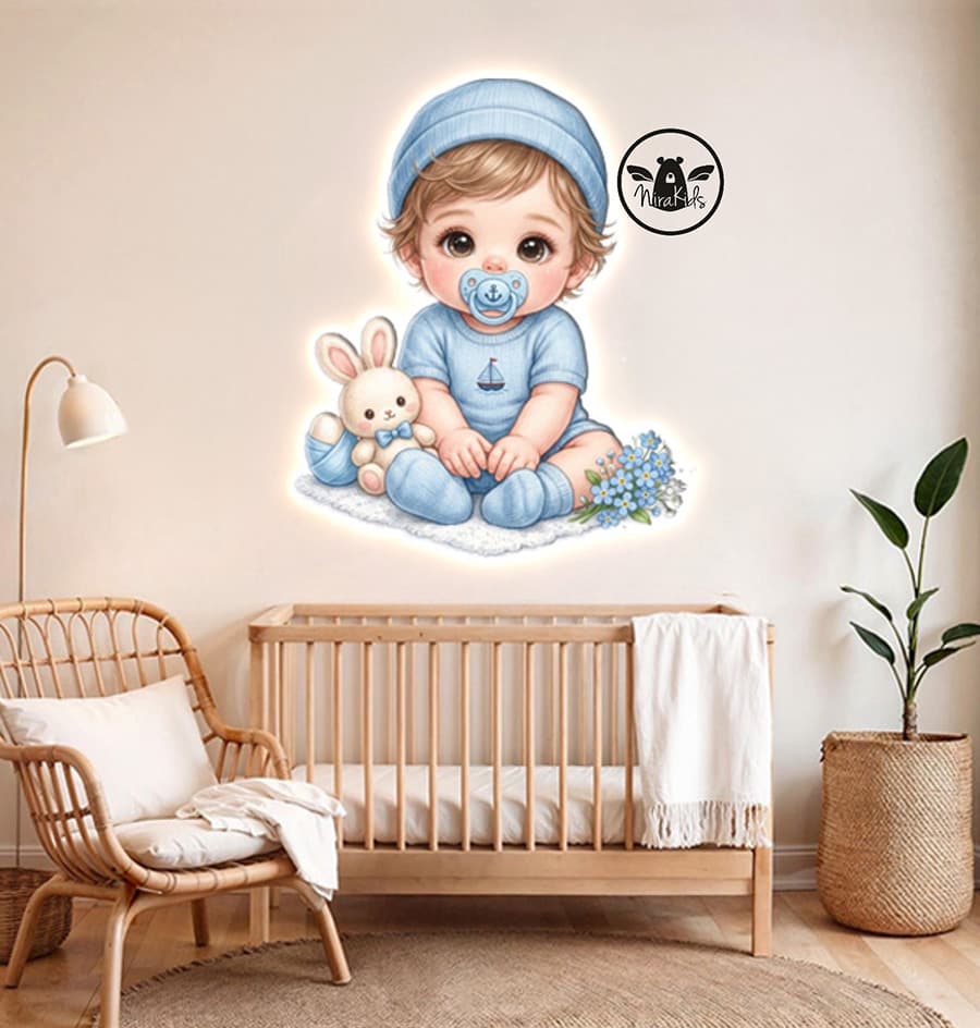 پنل نوری اتاق کودک طرح نی نی پسر