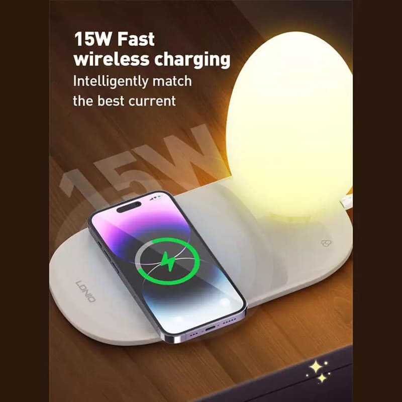 شارژر بی سیم و چراغ رومیزی Ldnio Y3 15W — تصویر ۴