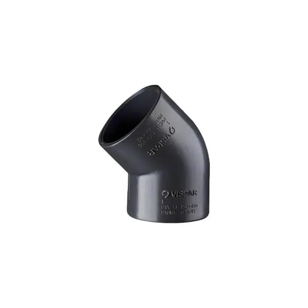 زانو 45 درجه استخری چسبی سایز 25 ویسپار UPVC