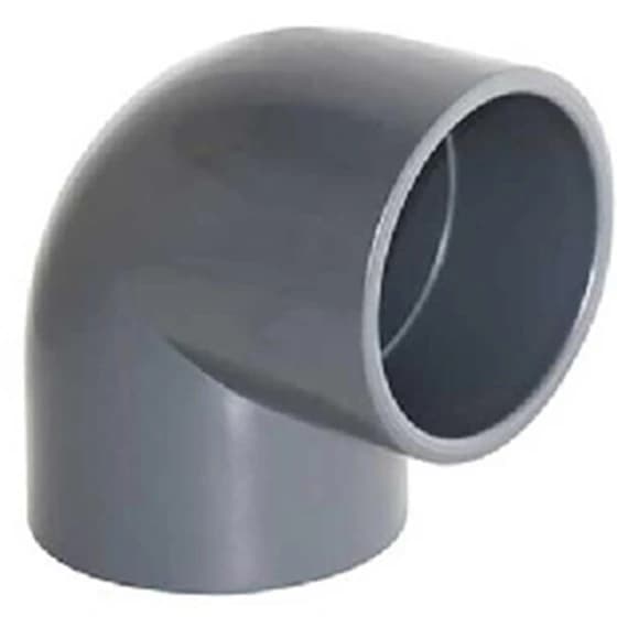 زانو یکسر دنده 90 درجه استخری چسبی سایز 25 ویسپار UPVC