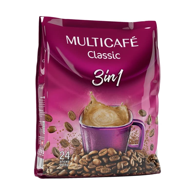 کافی میکس 3 در 1 مولتی کافه – 18 گرم بسته 24 عددی