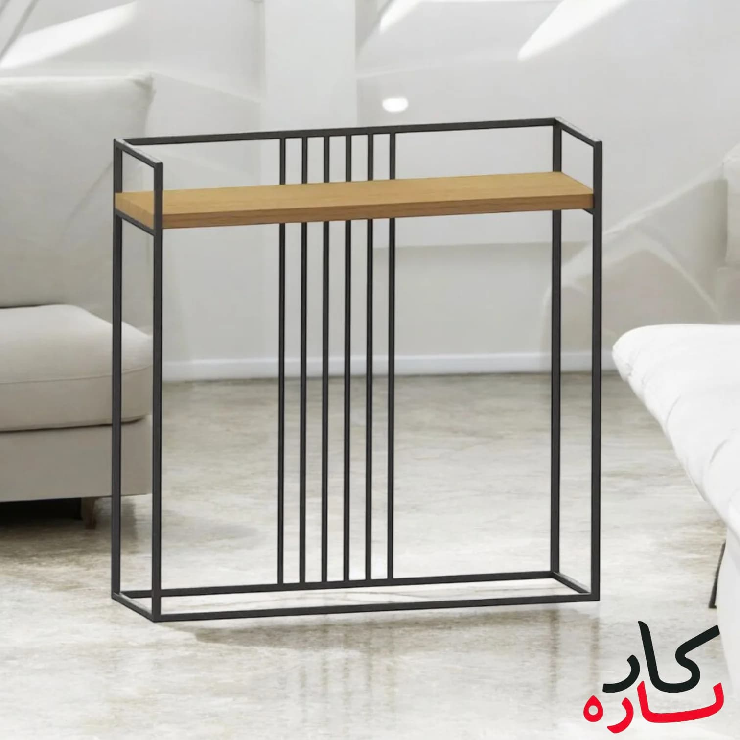 میز کنسول دیواری مدرن کارسازه | فلز طرح چوب با رنگ خودرویی — تصویر ۲