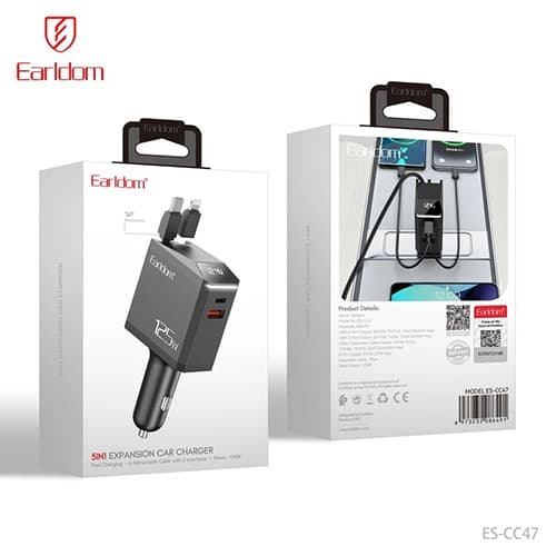 شارژر فندکی 125 وات 4 پورت ارلدام مدل Earldom CC47 — تصویر ۲