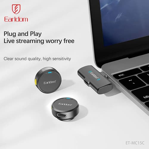 ست میکروفن بی سیم ارلدام مدل MC15C با درگاه اتصال USB-C — تصویر ۴
