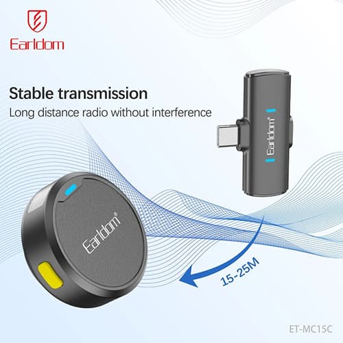 ست میکروفن بی سیم ارلدام مدل MC15C با درگاه اتصال USB-C — تصویر ۲