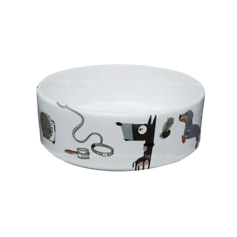ظرف غذای سگ و گربه سرامیکی 17cm