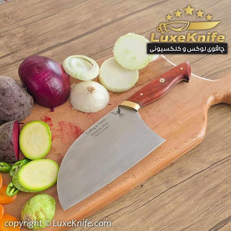 ساطور صربستانی مدل ولکانو تیغه ضد زنگ با کیفیت عالی ( به همراه قلاف)