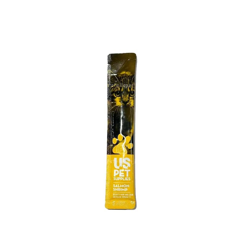 بستنی گربه USpet طعم سالمون و میگو 17g