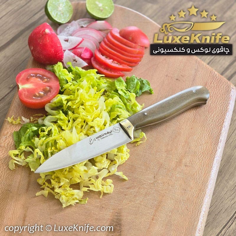 چاقوی دم دستی زنجان مدل آیکان دسته کائوچو ( نسوز و نشکن ) ساخت استاد هادی فضلی