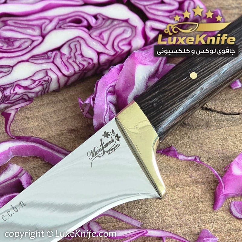چاقوی فیله بری دست ساز استاد منفرد ( جنس دسته چوب ونگه آفریقایی اصل ) — تصویر ۳