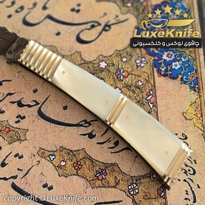 قلم تراش لوکس طرح ماهور ( تیغه دمشقی و دسته صدف دریایی اصل ) — تصویر ۲