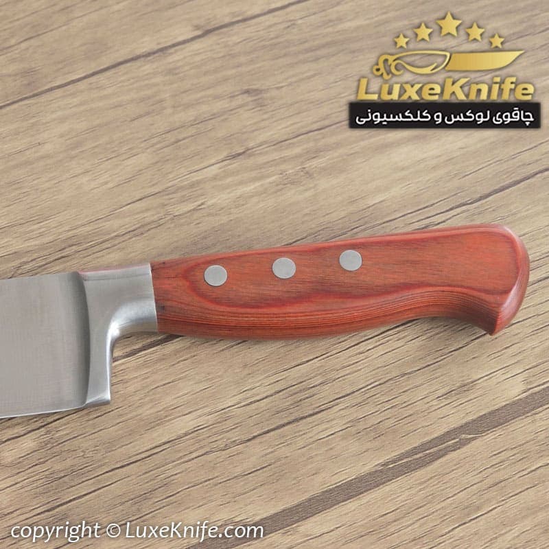 کارد سلاخی تیغه بولستر حیدری ( تیغه فولاد آلمان ) دسته پلی وود — تصویر ۴