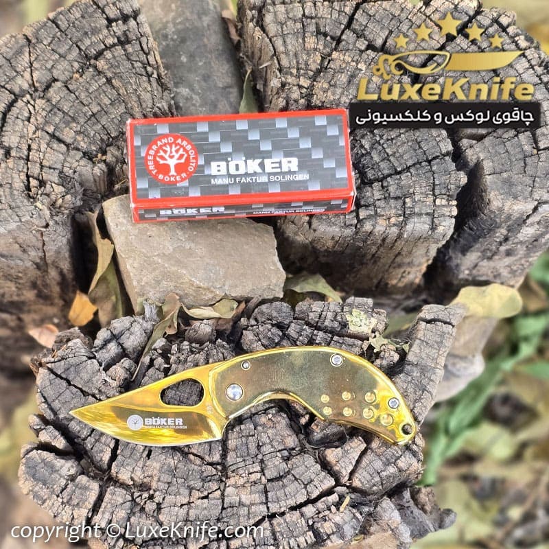 چاقوی بوکر مینی طلایی مدل boker f87 — تصویر ۲