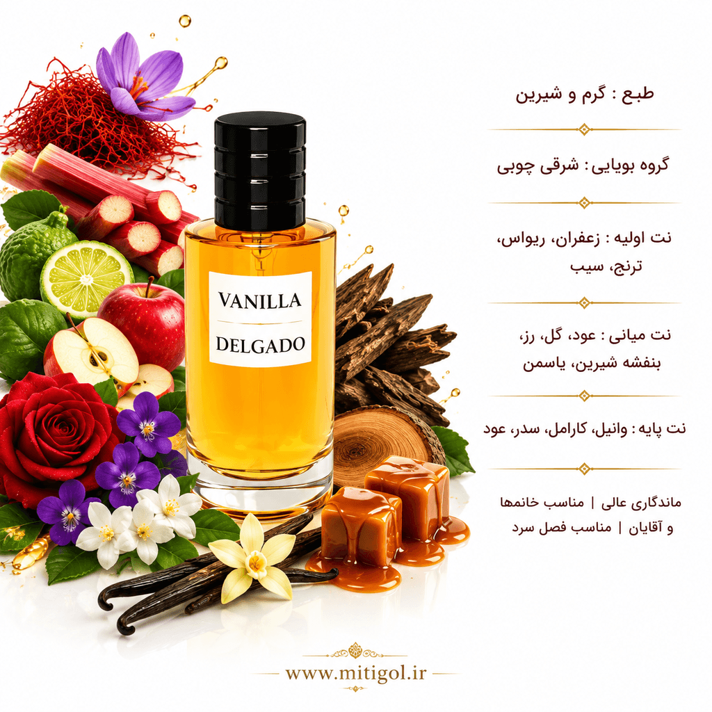 عطر ادکلن وانیلا برند دلگادو حجم 25میل VANILLA DELGADO — تصویر ۲