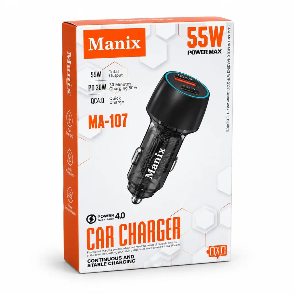 شارژر فندکی 55 وات مانیکس مدل MA-107 — تصویر ۵