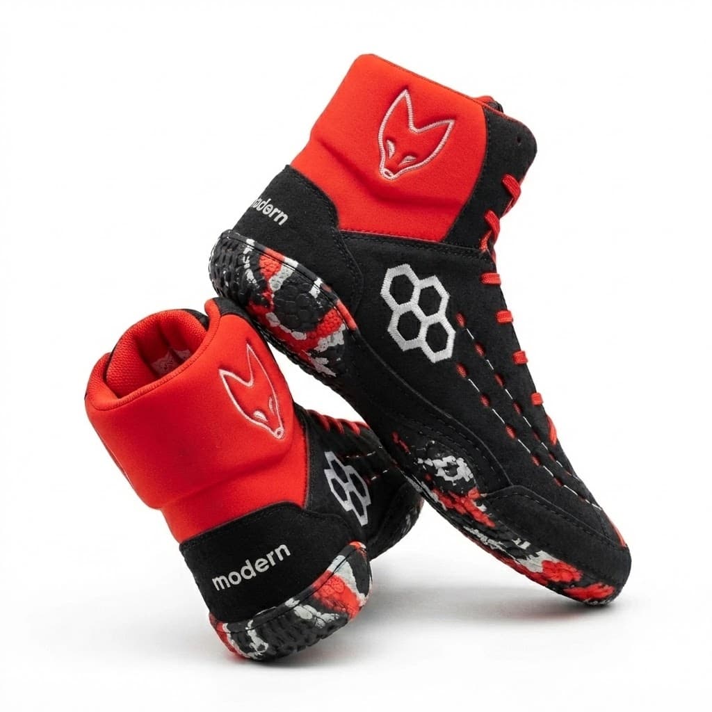 کفش کشتی مردانه Rudis Wrestling Shoes رنگ Black & Red – سایز 40 تا 45