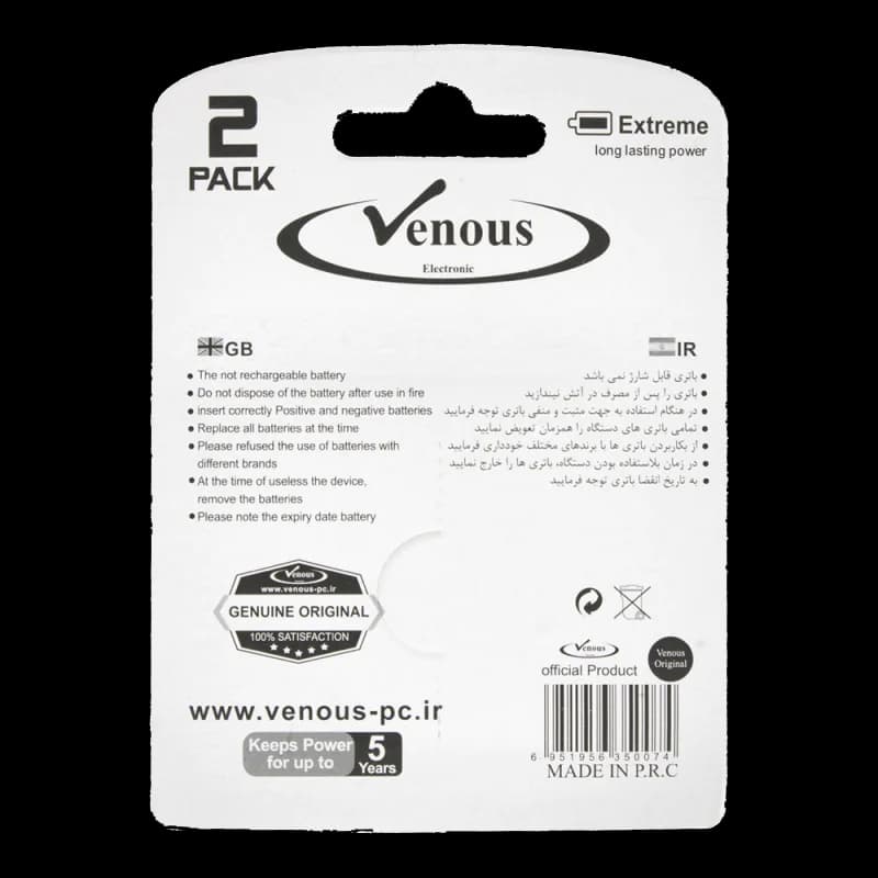 باتری نیم قلم VENOUS ALKALINE — تصویر ۲