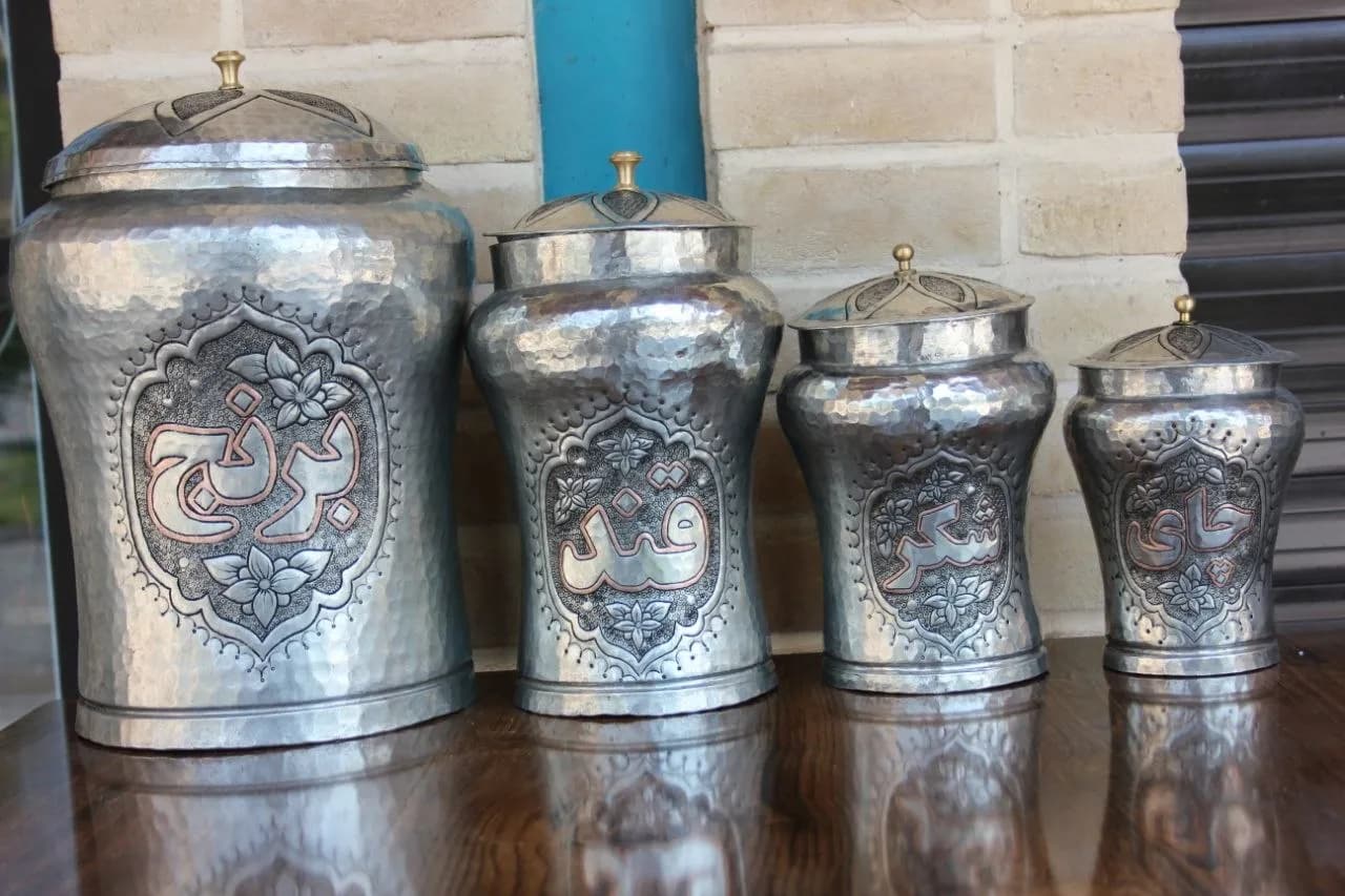 بانکه مسی خمره ای قلع شده دست ساز مس نفیس